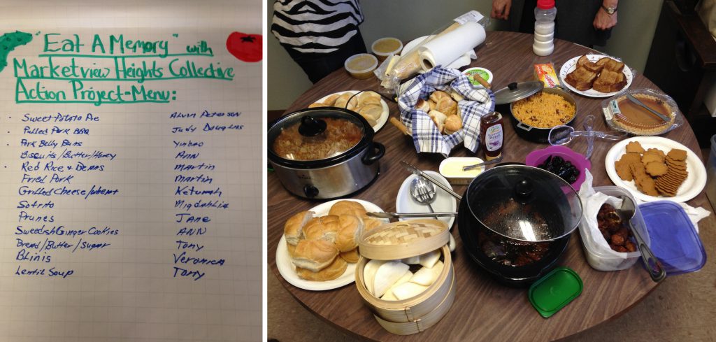 The menu at an Eat a Memory gathering in Rochester.